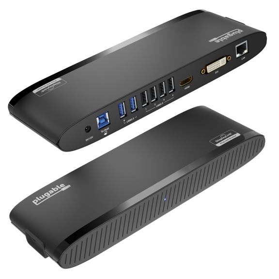 Plugable USB 3.0 Dual Monitor Horizontal Docking Station Plugable