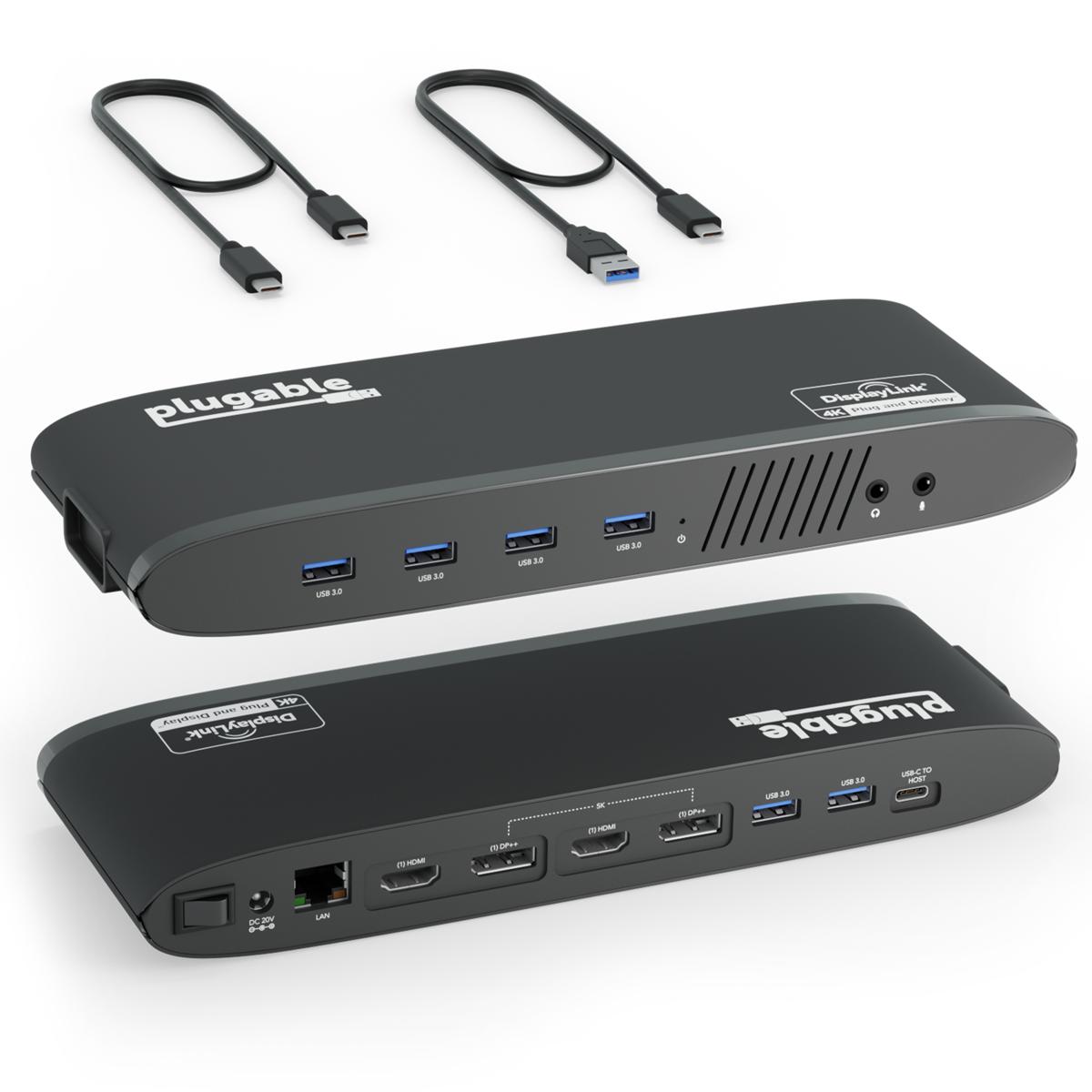 Plugable UD6950H USB 3.0 Dual 4K Display Horizontal Docking Station w Plugable Technologies