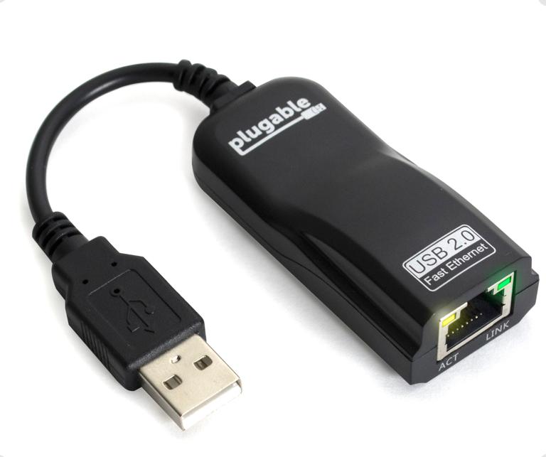 The Plugable USB 2.0 100Mbps Ethernet adapter