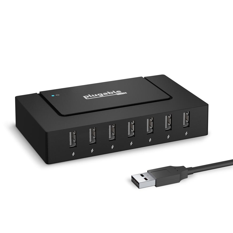 7-Port USB 2.0 Charger Hub Powered Adapter EIN/AUS-Schalter für Laptop/PC 