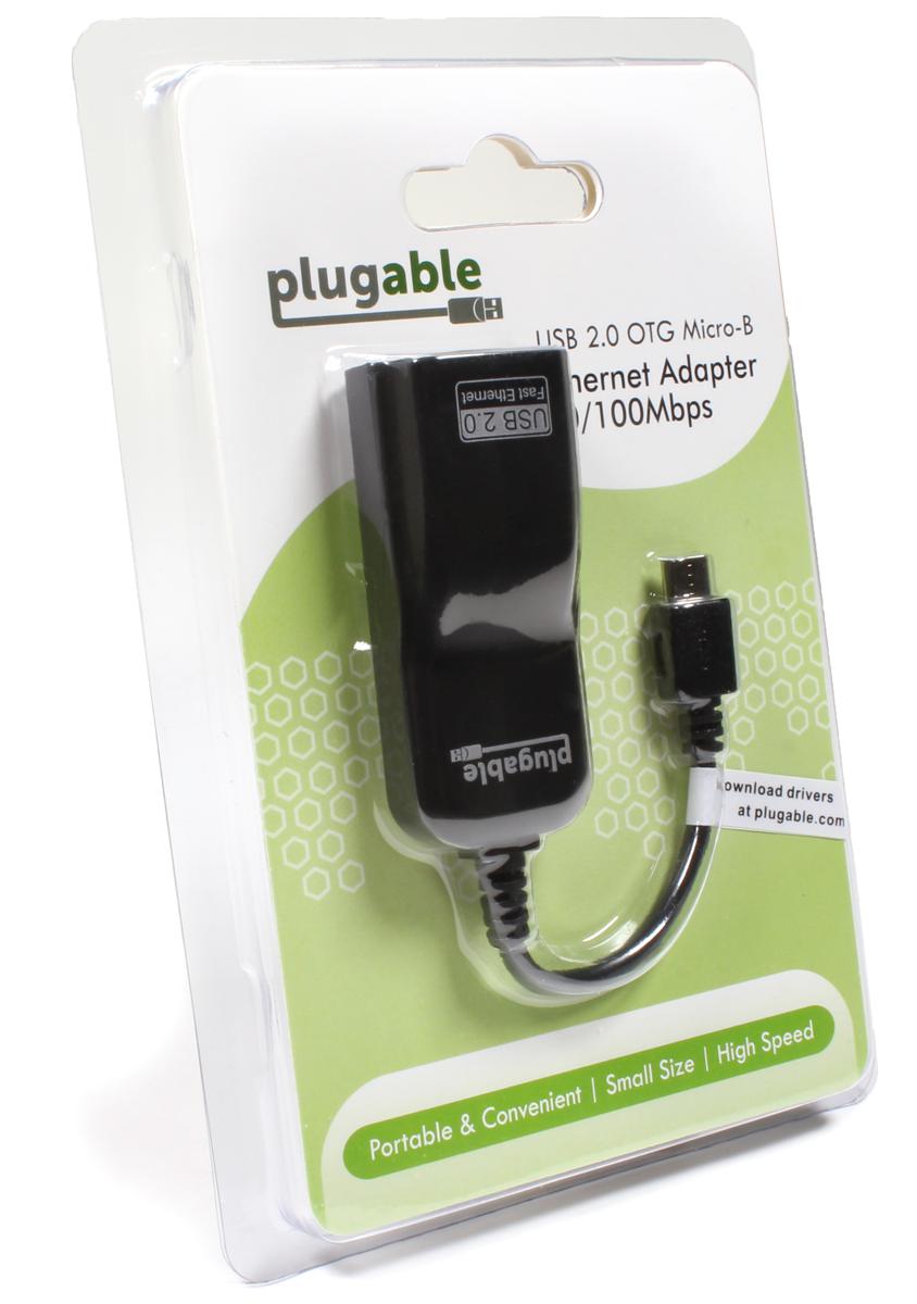 Plugable USB OTG Ethernet adapter in the packaging