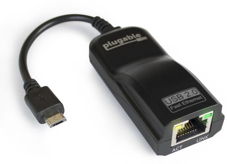 The Plugable USB 2.0 On-The-Go 100Mbps Ethernet adapter
