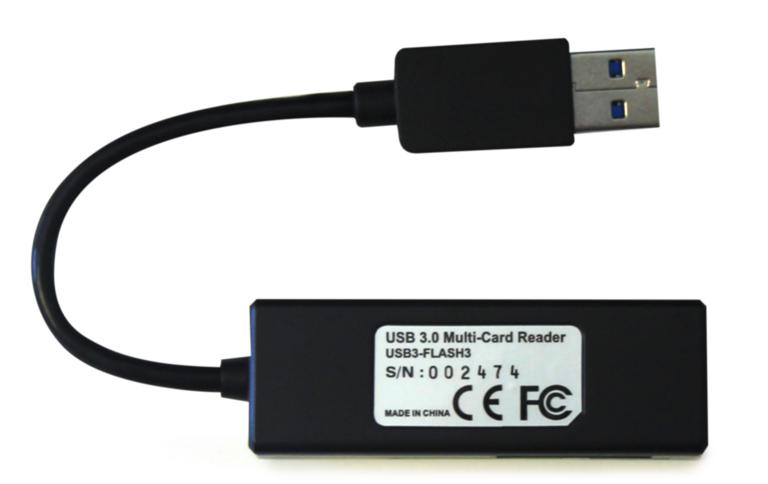 Image of the back of the Plugable Flash Memory Card Reader