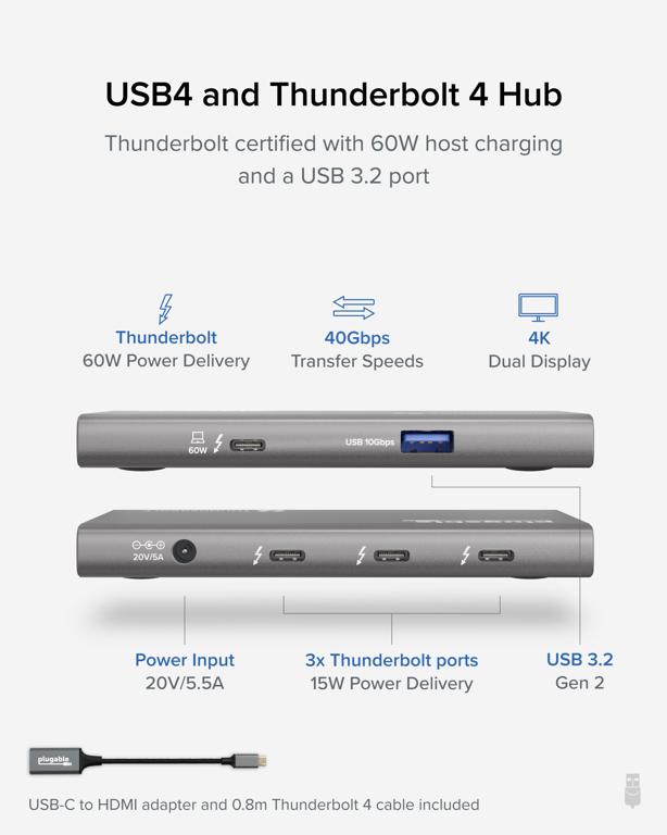 Main image of the Plugable USB4-HUB3A  hub