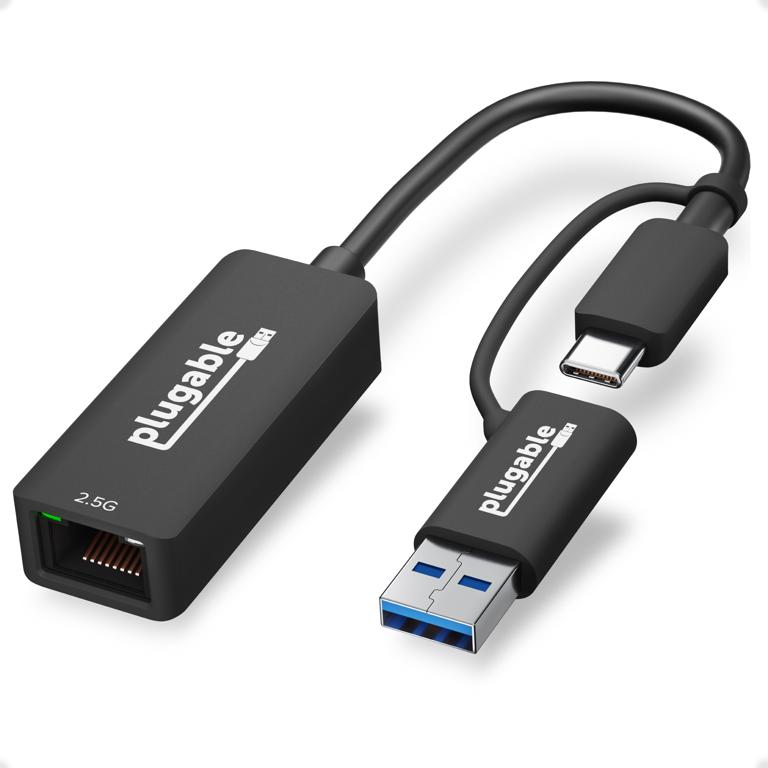 The Plugable USB 3.0 and USB-C 2.5 Gigabit Ethernet adapter