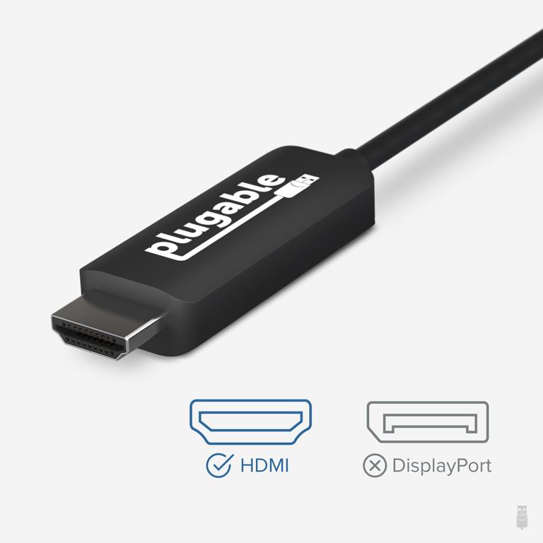 Image of the product packaging for the Plugable USB-C to HDMI cable