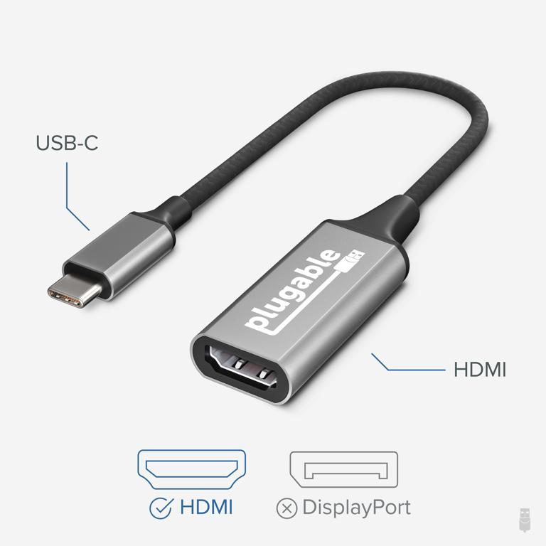 Image of the Plugable USBC-HDMI in use