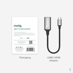Thumbnail of Image of the product packaging for the Plugable USB-C to HDMI adapter