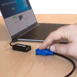 Thumbnail of Image of the Plugable USBC-VGA connecting to a VGA cable.
